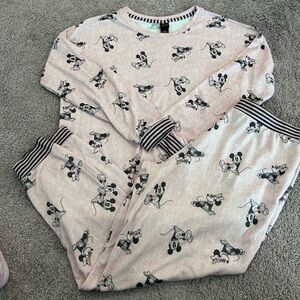 Disney Mickey Mouse & Minnie Mouse Pink Black PJ Set w Pockets

Size L